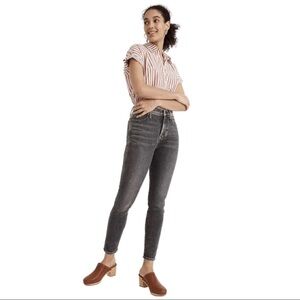Madewell 10" High-Rise Skinny Charcoal Jeans